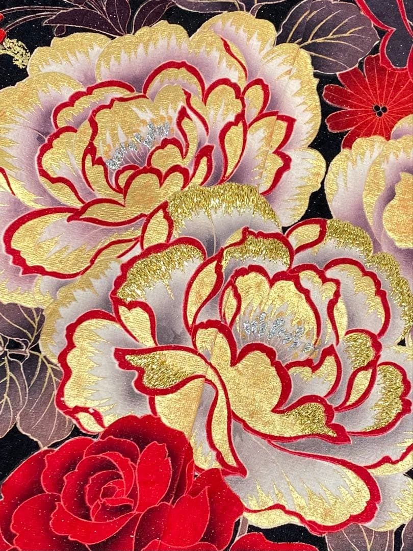 振袖 豪華 銀通し 刺繍 金彩 薔薇 身丈168cm 撥水加工済 振袖