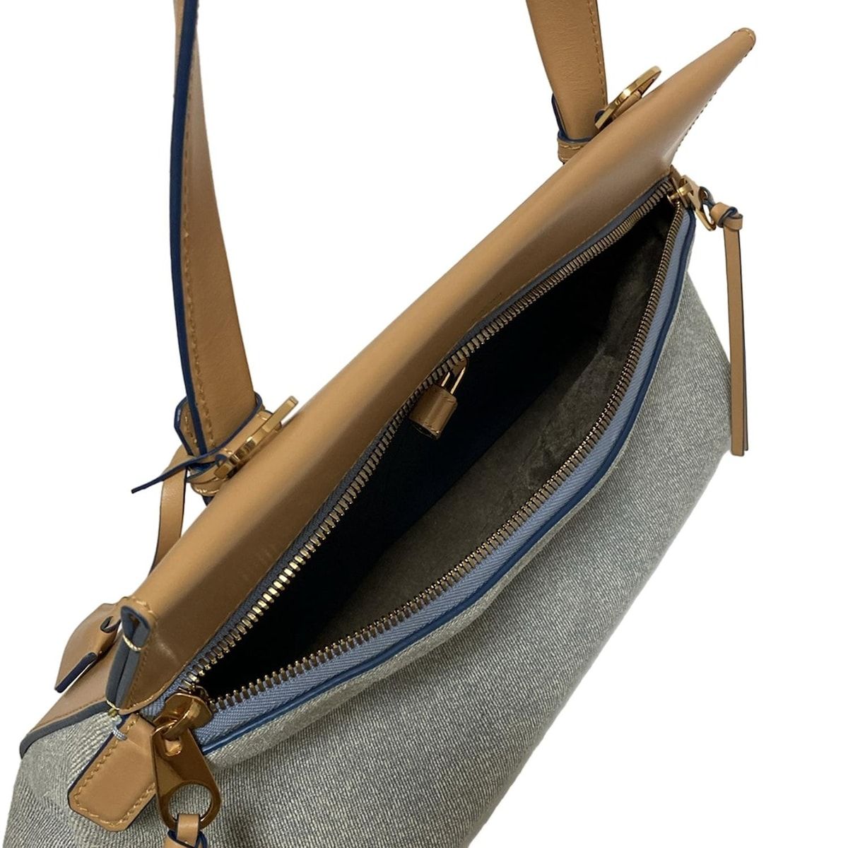 AGNONA(アニオナ) ショルダーバッグ - ブラウン×ライトブルー 2way/斜  