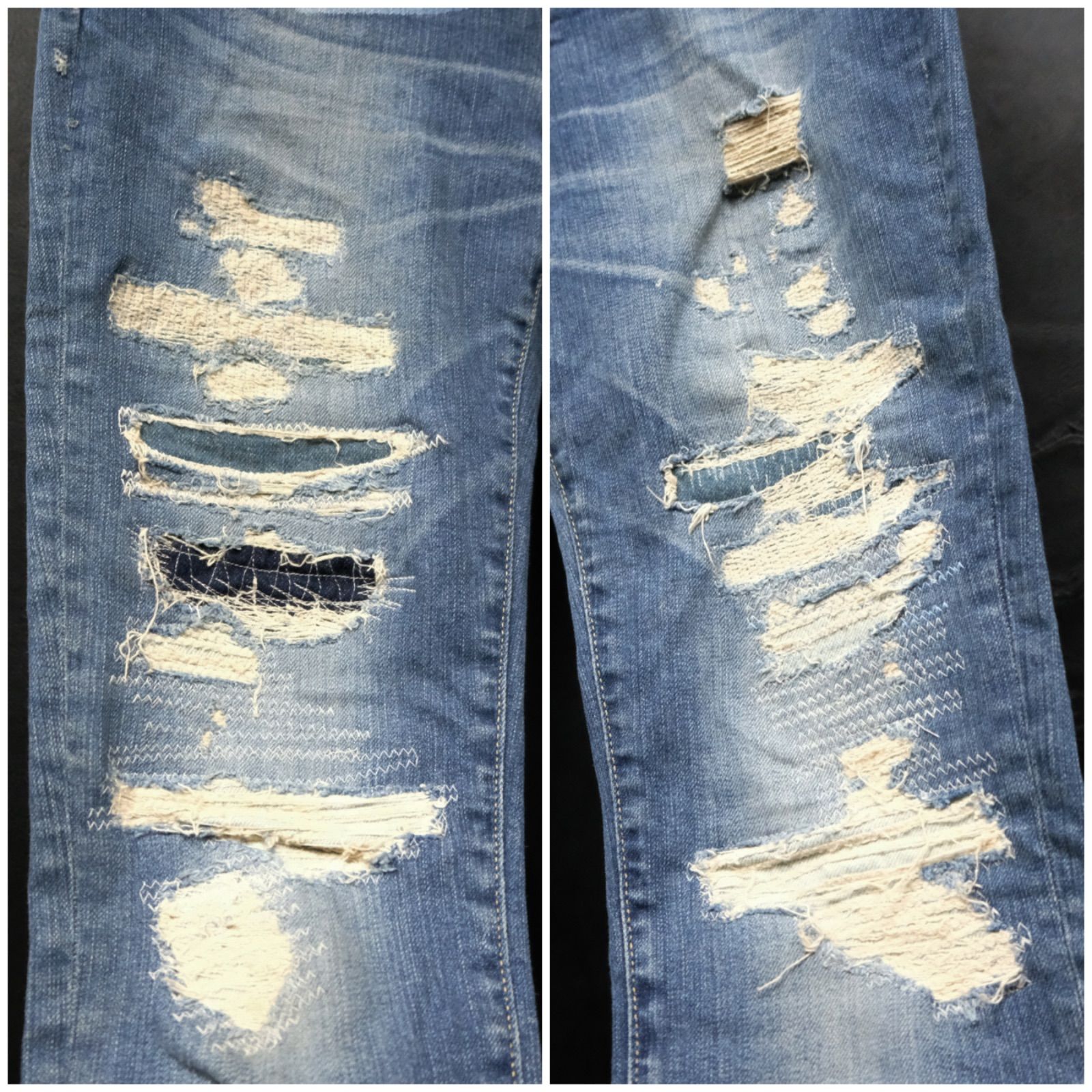 HYSTERIC GLAMOUR ストレッチ スタッズデニム クラッシュ