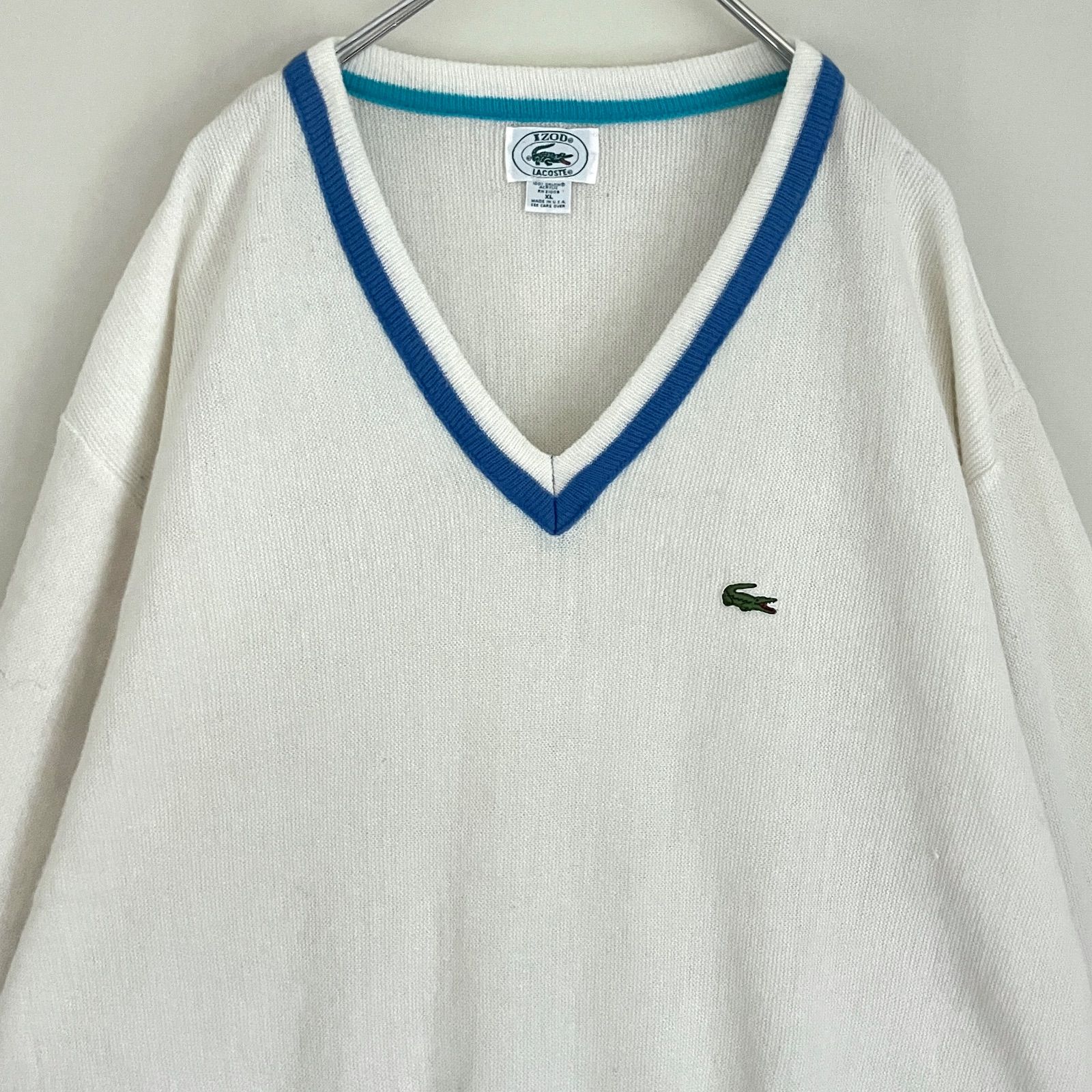 USA製 ラコステ/IZOD LACTOSE チルデンセーター アクリルニット ワン 