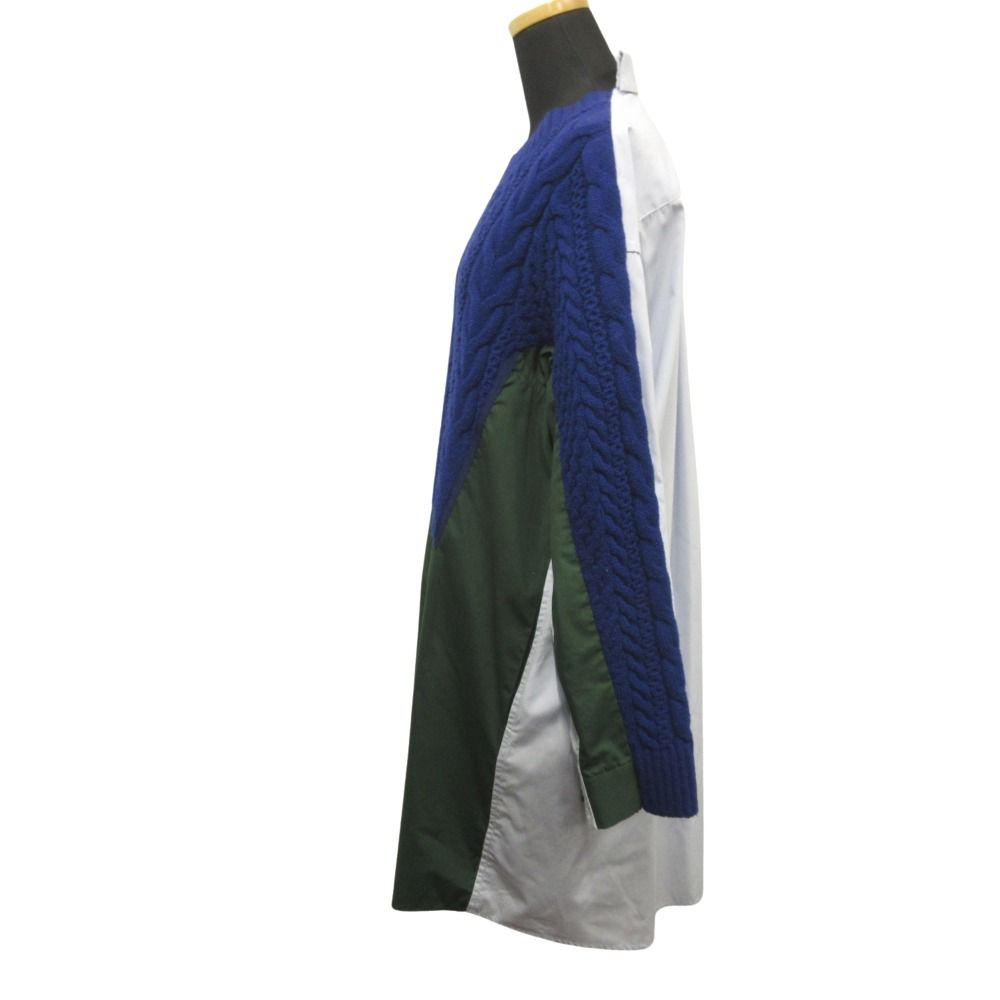 sacai（サカイ）異素材 ドレス ドッキング ワンピース sacai - ［美品］サカイ ストライプ 異素材 ドッキング