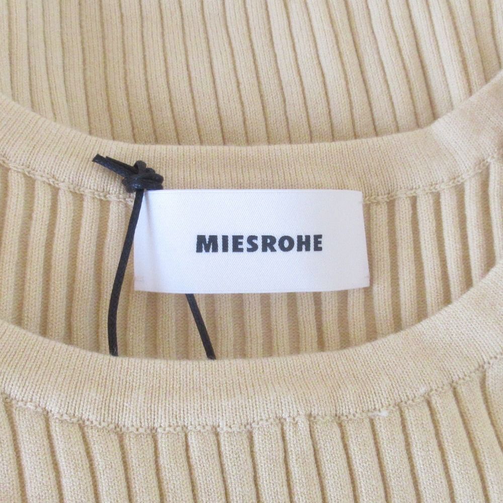 美品 24AW MIESROHE ミースロエ sustainable ウェーブスリーブRIBニット クロップド カットソー セーター MWNT244009 F クリーム レディース 古着 中古 USED 美品 24AW MIESROHE ミースロエ sustainable ウェーブスリーブRIB