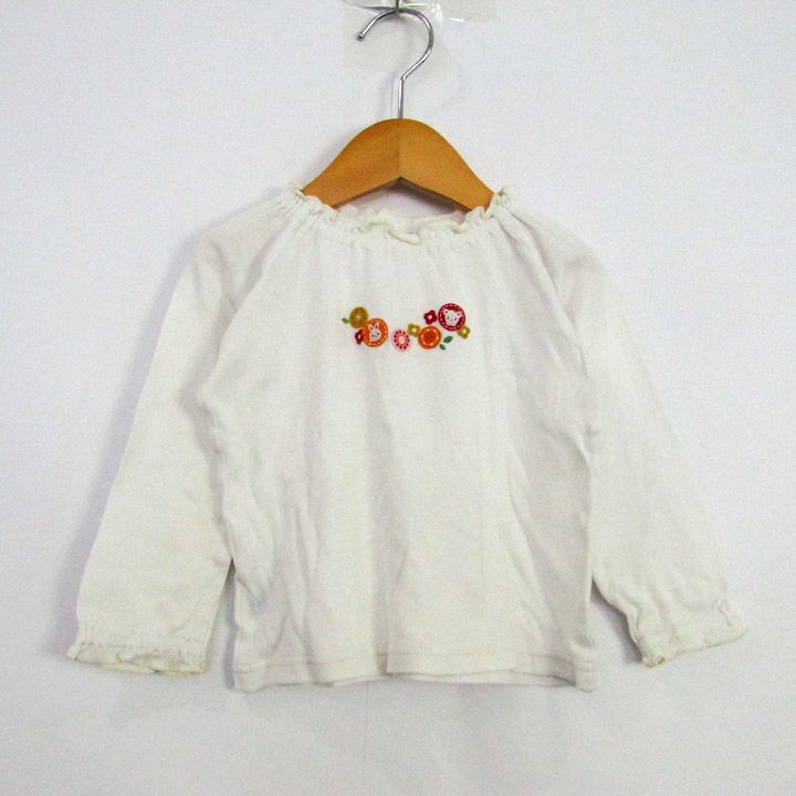 ファミリア 長袖トップス130cm 1点 ファミリア 長袖Tシャツ トップス フリル 刺繍 日本製 ベビー
