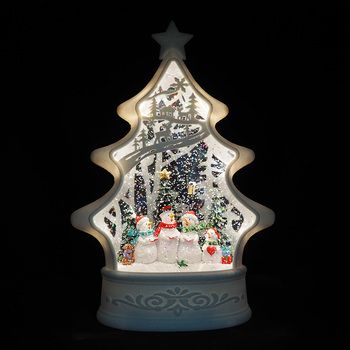 LED ジオラマホワイトツリー スノーマン クリスマス