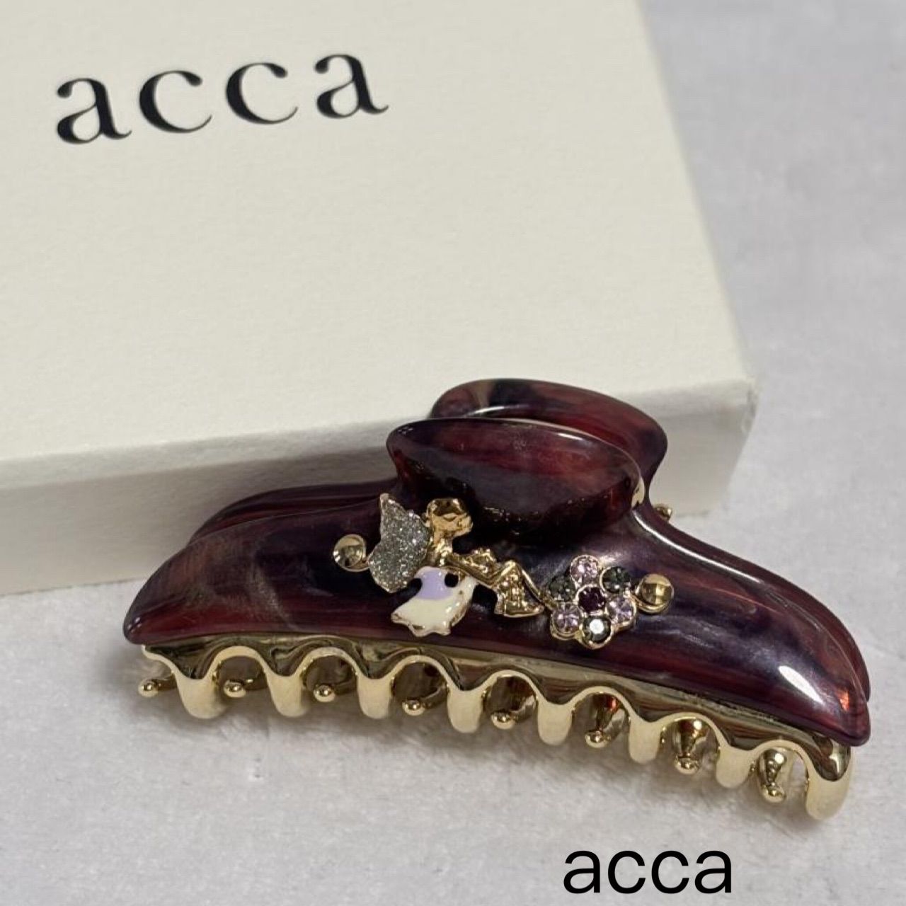 acca アッカ ヘアクリップ 大 ☆ショッパー、保存袋&製品証明書あり☆ acca