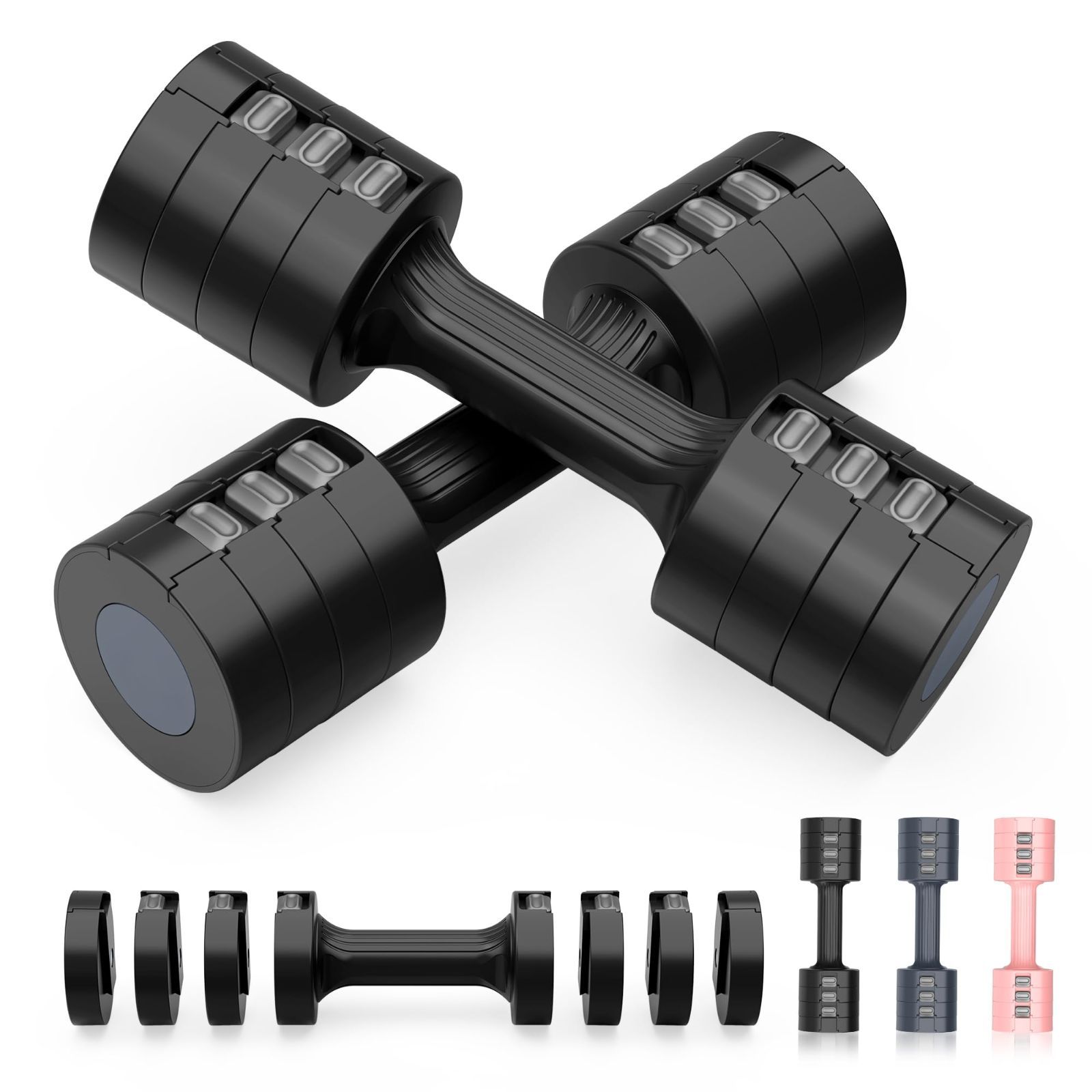 ダンベル 5kg ダンベル ダンベル 2個セット 筋トレグッズ だんべる 10kg Wolfyok 可変式ダンベル fitness ダンベルセット 1kg10kg トレーニング 重さ調節 鋳鉄アレイ 健康器具 ホームジム 可変式 男女兼用