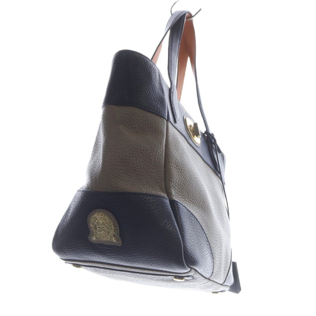  ADMJ アクセソワ Accessoires De Mademoiselle ハンドバッグ バイ ターンロック 切替 ロゴ 紺 グレージュ その他 トップス