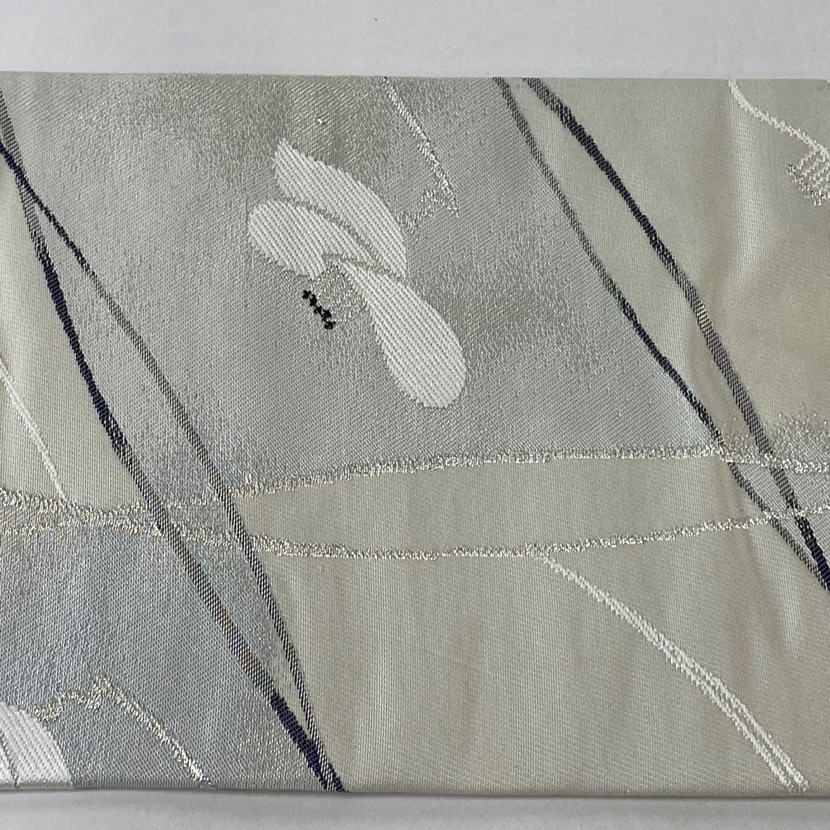 TY2反物 逸品 名古屋帯 証紙 博多織 縞 幾何学模様 クリーム 正絹 TY2反物 逸品 名古屋帯 証紙 博多織 縞 幾何学模様 クリーム 正絹