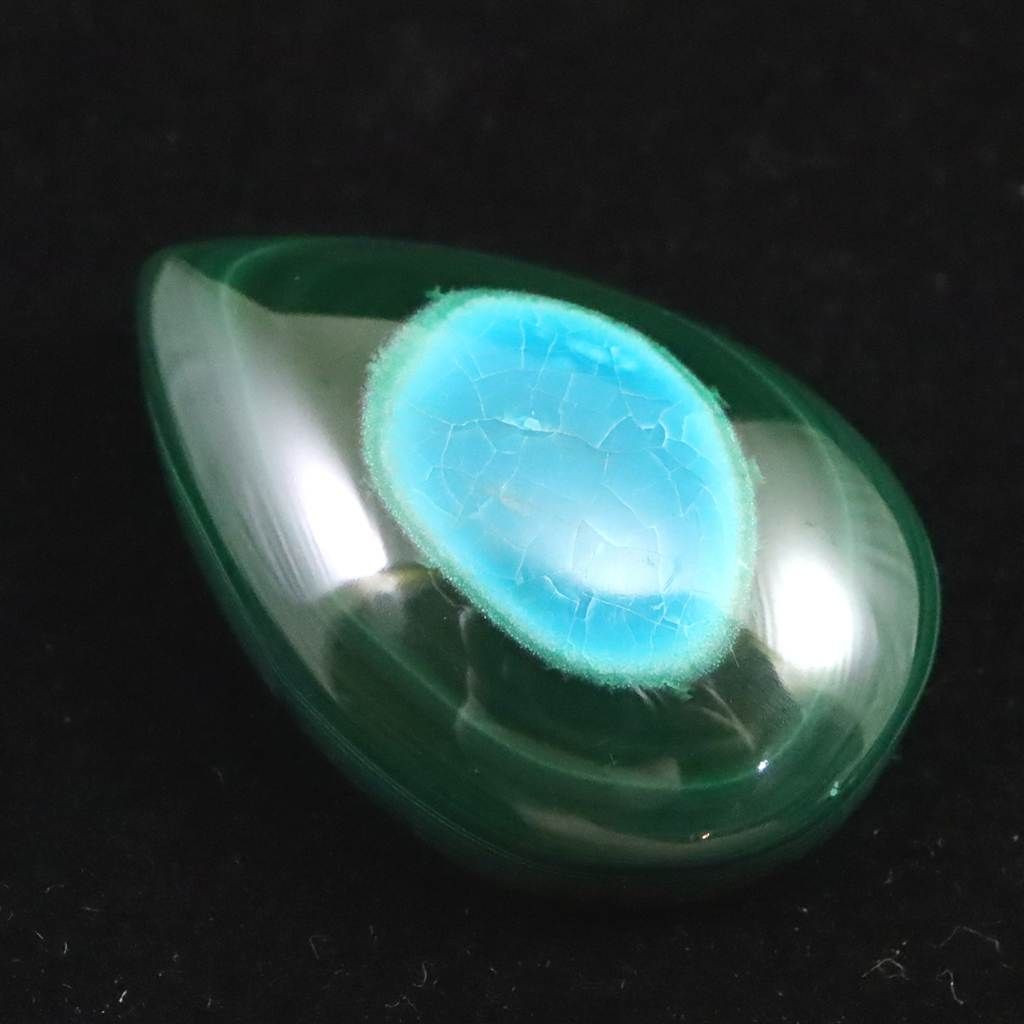 クリソコラインマラカイト 30mmペアシェイプ タンブル 13.1g 榎本通商92805