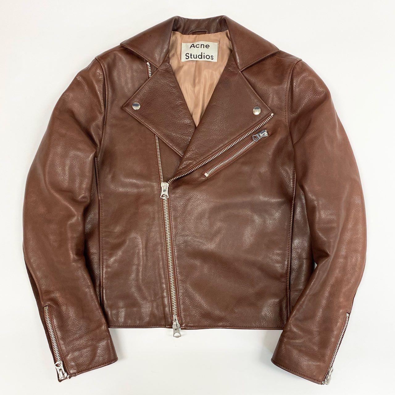 Acne Studios ダークブラウン レザーライダース定価 ¥458,700 33i25 《美品》Acne Studios アクネストゥディオ ダブルライダース