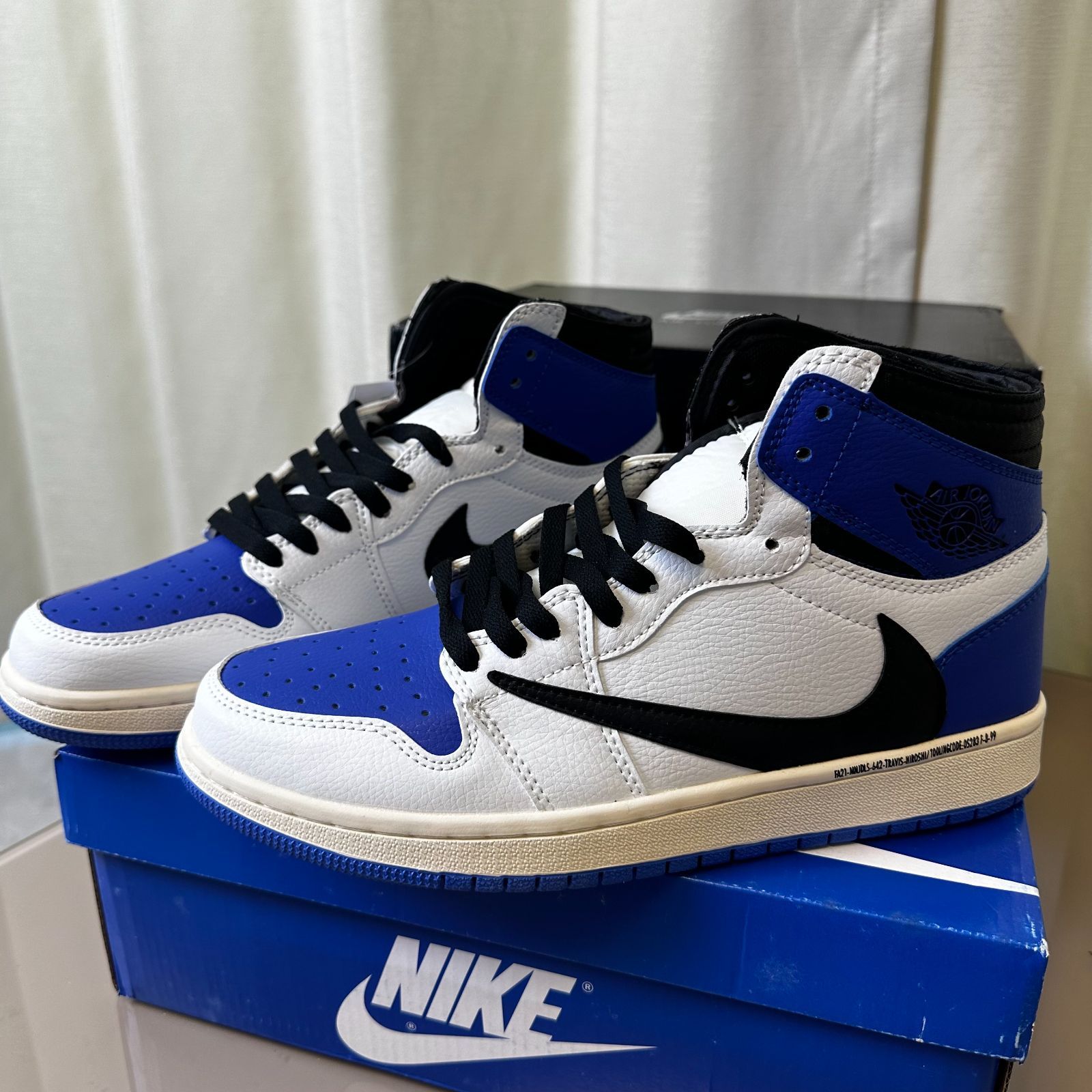 新品 トラヴィス・スコット x フラグメント x エア ジョーダン 1 ハイ OG SP ミリタリー ブルー Travis Scott x Fragment x Air Jordan 1 High OG SP "Military Blue"