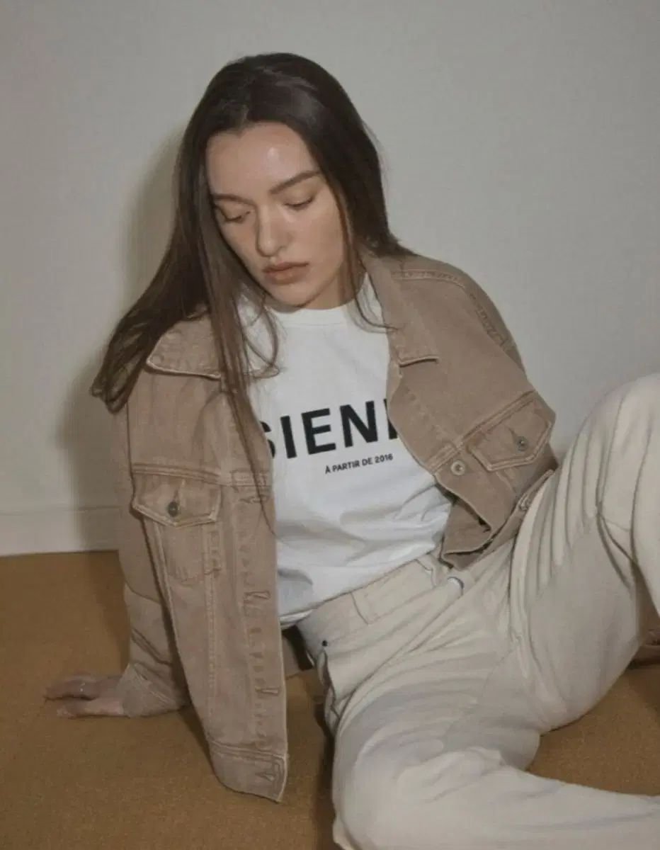 sienne シエンヌ 90 ピンタック デニム ジャケット ベージュ