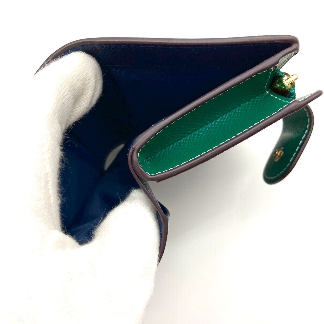 コーチ 二つ折り財布 折り財布 短財布 レザー グリーン 保管品 70908 コーチ 二つ折り財布 折り財布 短財布 レザー グリーン 保管品 70908