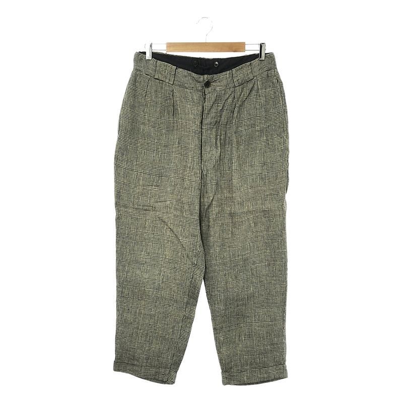 ​NIGEL CABOURN / ナイジェルケーボン | リネン グレンチェック フレンチ ワークパンツ | XL | ブルー系 | メンズ