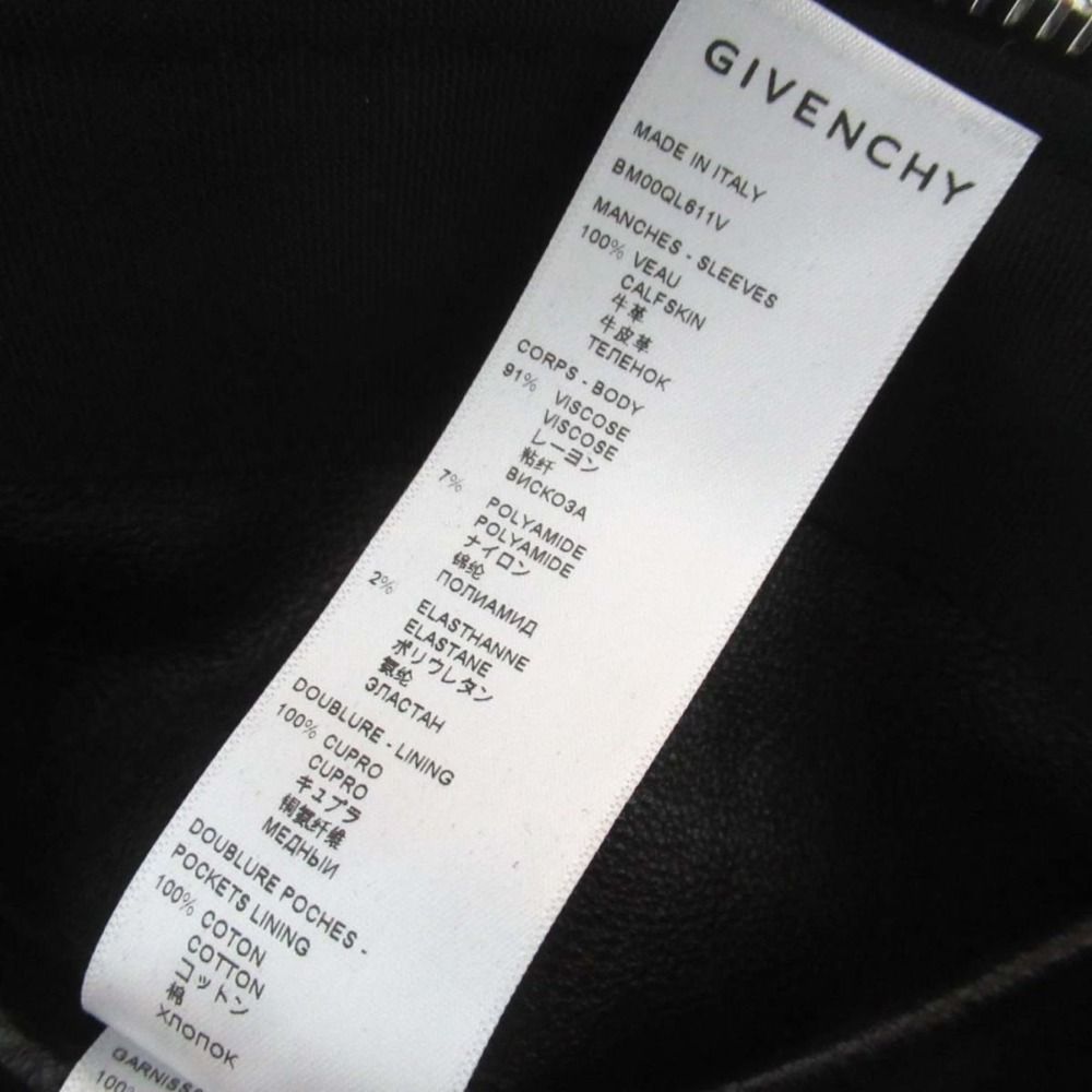 美品 21AW GIVENCHY ジバンシィ ジバンシー レザー切り替え ジップ
