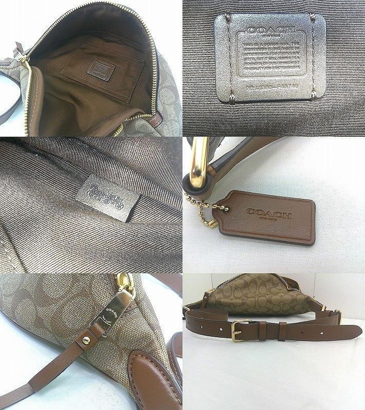ケッピー　COACH  ボディ・ウエストバッグ　ゴールド金具　ブラウン ケッピー COACH ボディ・ウエストバッグ ゴールド金具 ブラウン