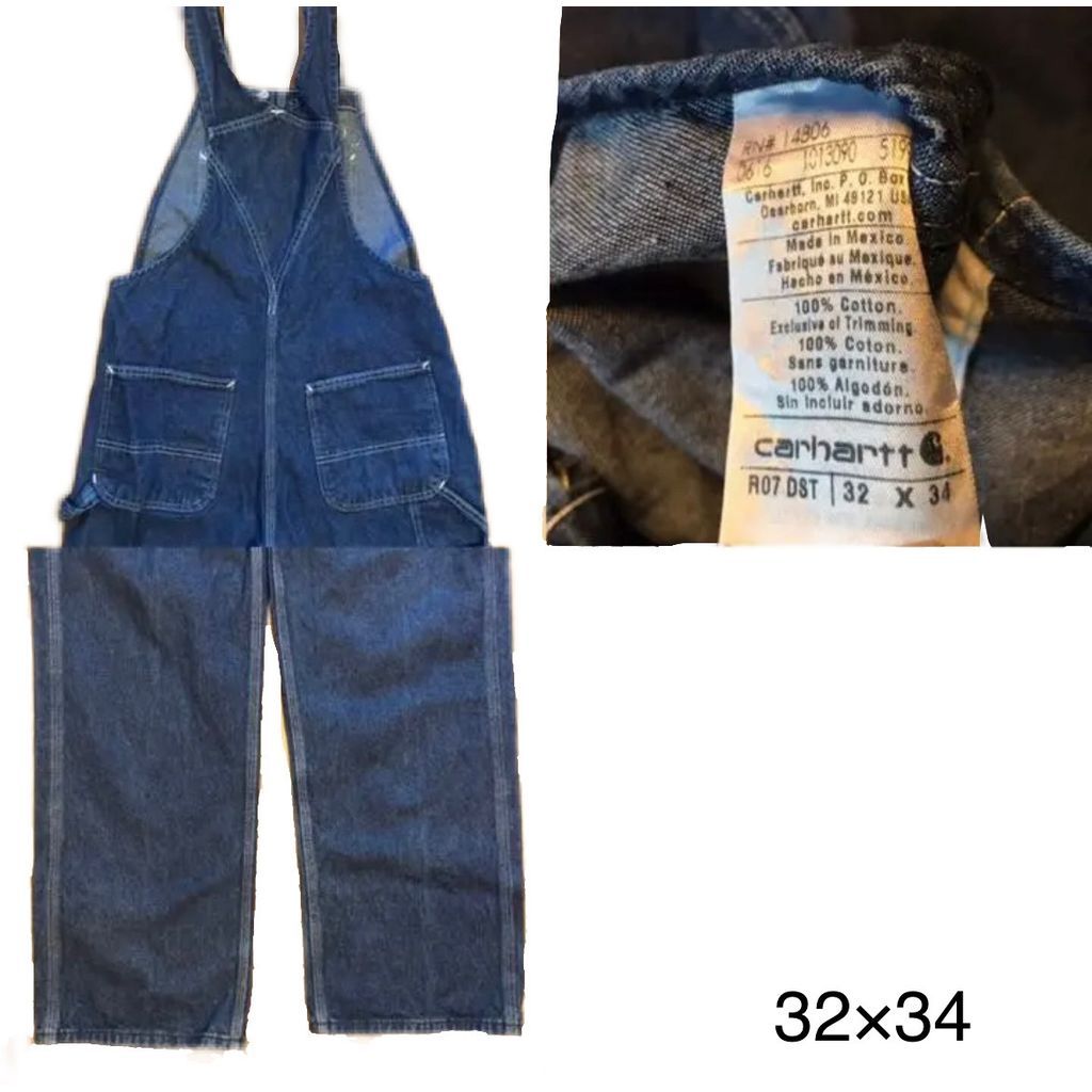Carhartt デニムオーバーオール 32 x 34 32×34 カーハート デニムオーバーオール - メルカリ