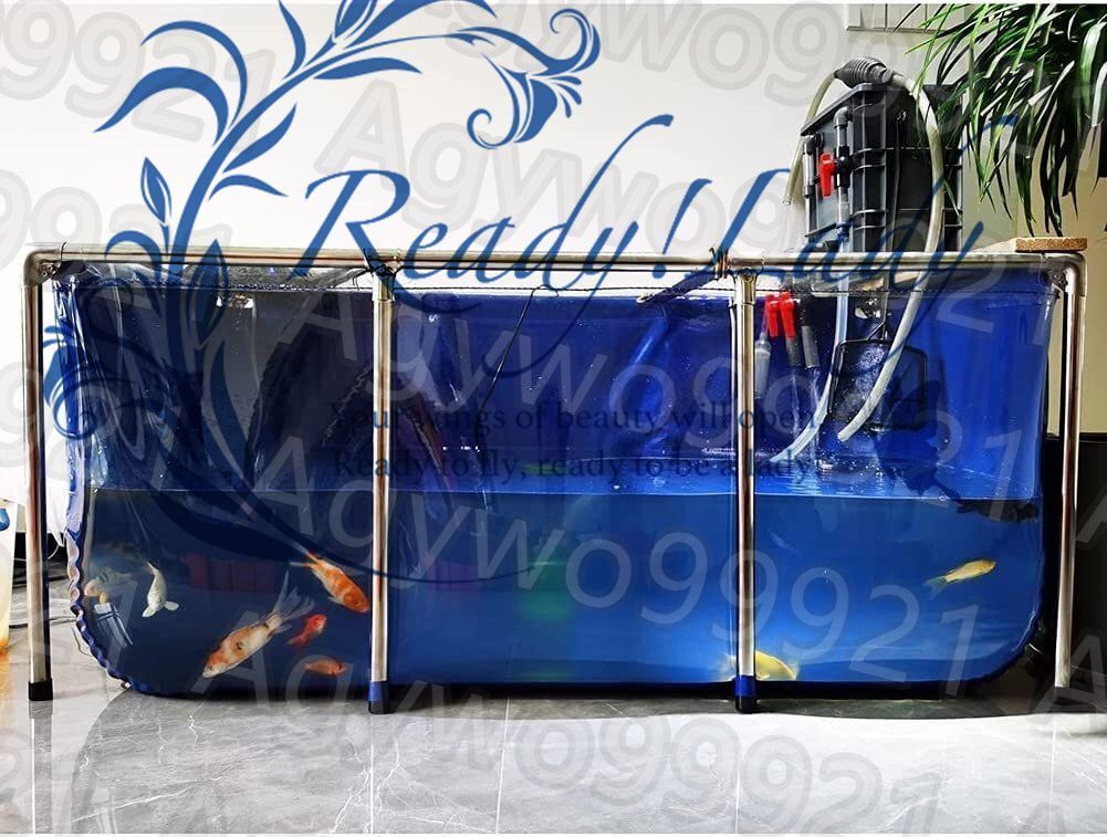 サポート付きキャンバス養魚池、養殖水槽水槽大型厚みのあるナイフこすり布耐候性と耐酸化性屋外特別な養魚プール池 サポート付きキャンバス養魚池、養殖水槽水槽大型厚みのあるナイフ