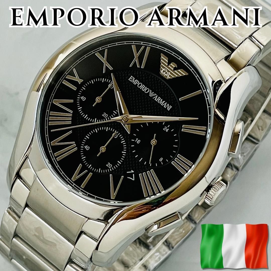 腕時計メンズ新品アナログEMPORIO ARMANIシルバーAR11083デイト銀
