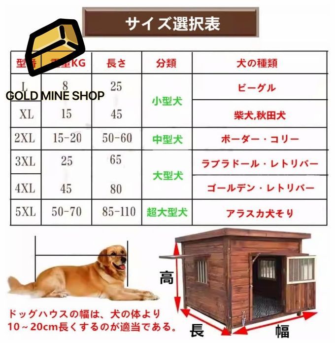 屋外防水犬小屋