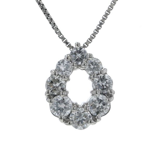 Pt850 Pt900 プラチナ ネックレス ダイヤモンド 0.50ct 雫 ドロップ 