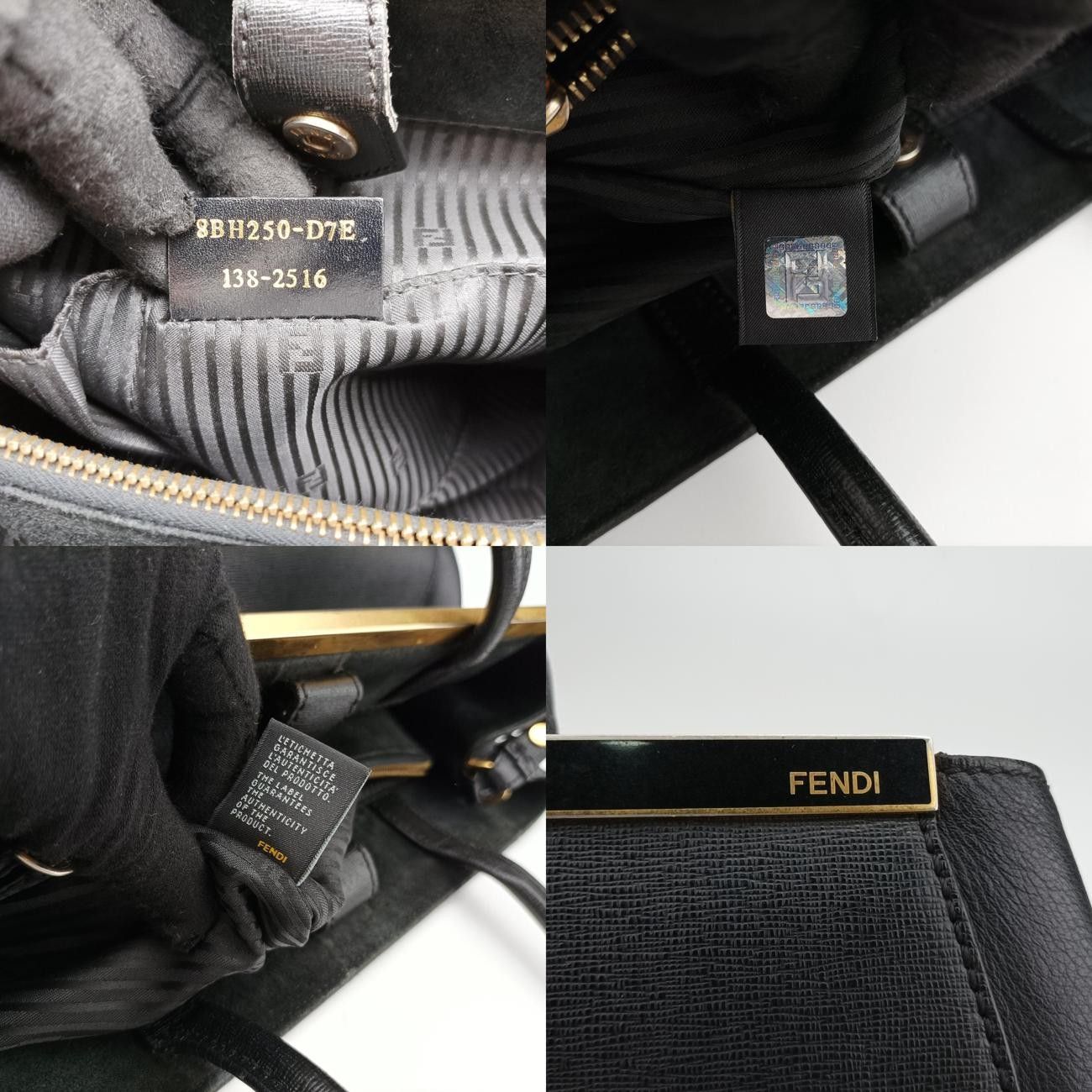 フェンディFendiトゥージュールブラックレザー8BH2508BH250-D7E 128-2516