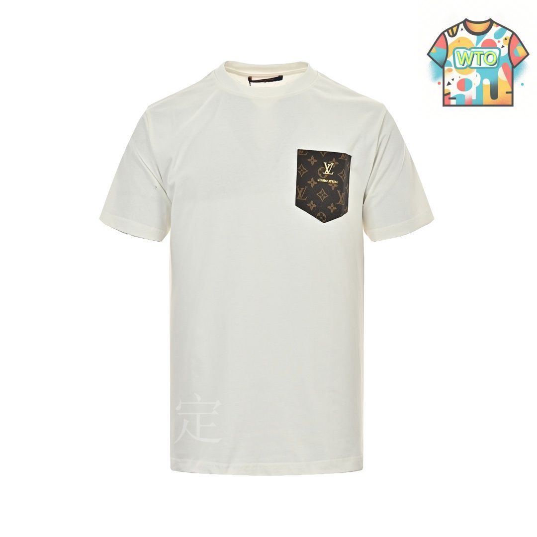 【カジュアルに☆】Louis Vuitton★モノグラム ポケットTシャツ 今日特価】Louis Vuitton 24ss モノグラム皮標フェイクポケット