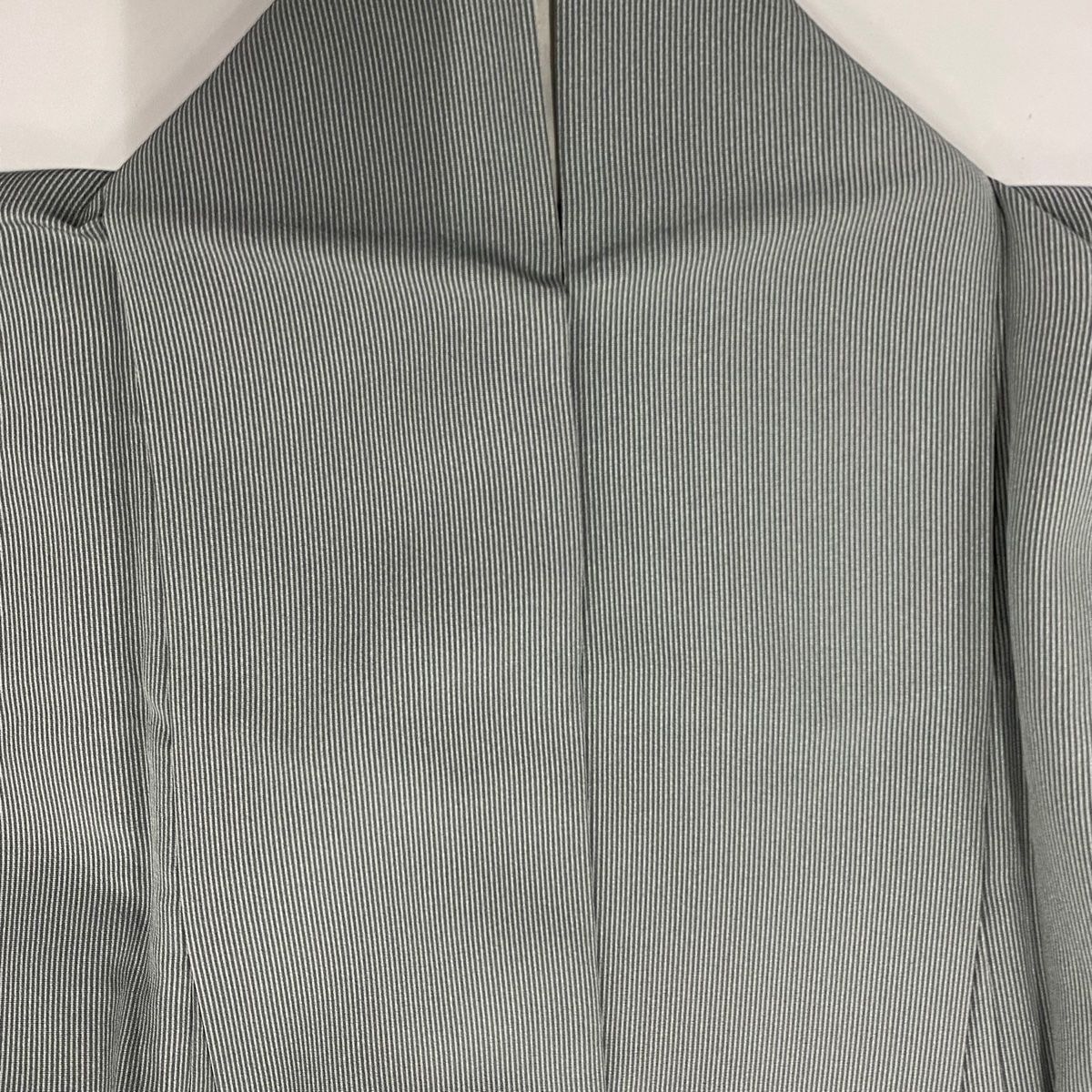 江戸小紋 身丈154cm 裄丈62cm S 袷 万筋 灰緑 正絹 美品 名品 【中古  