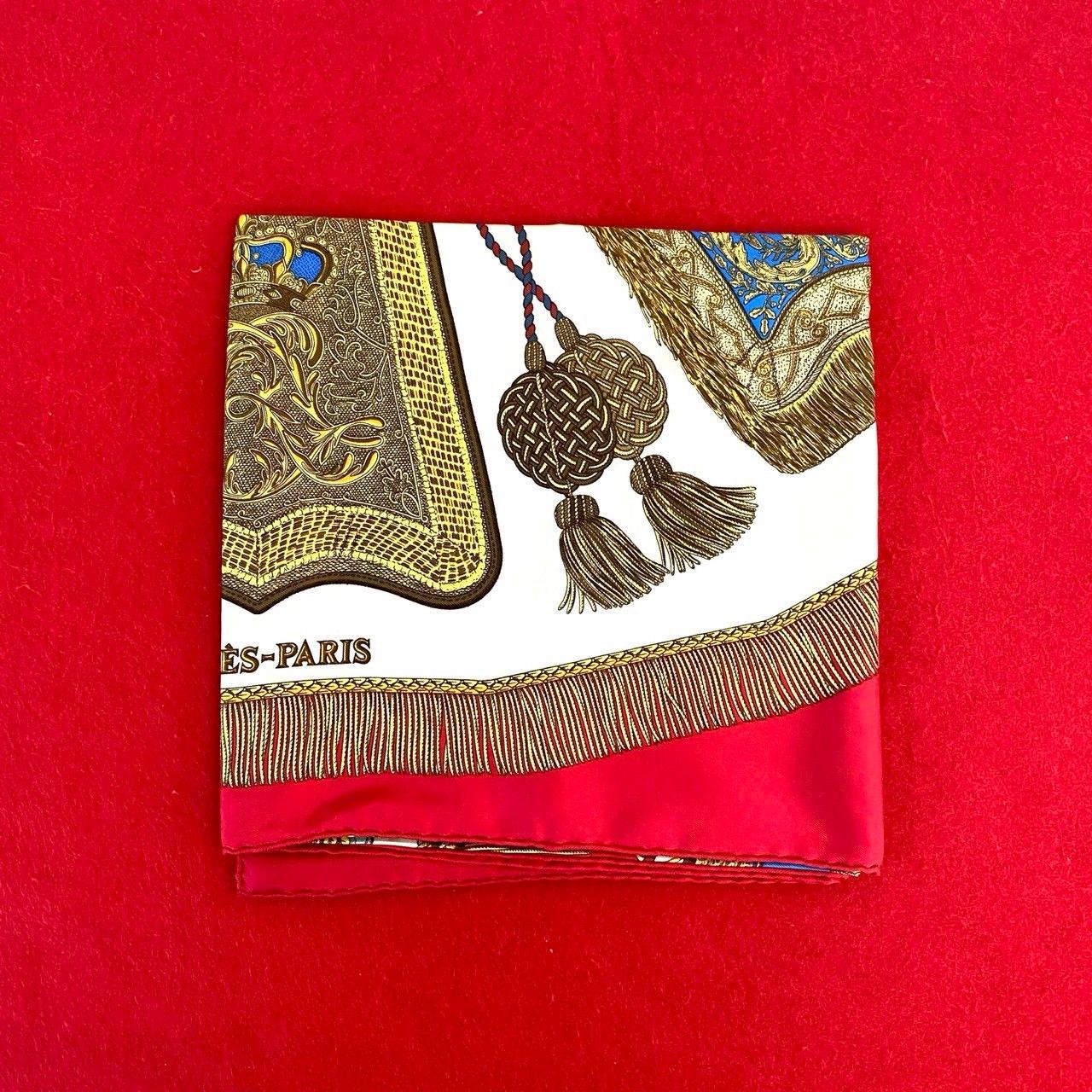 未使用保管品 HERMES エルメス カレ 90 POSTE ET CAVALERIE サーベル飾