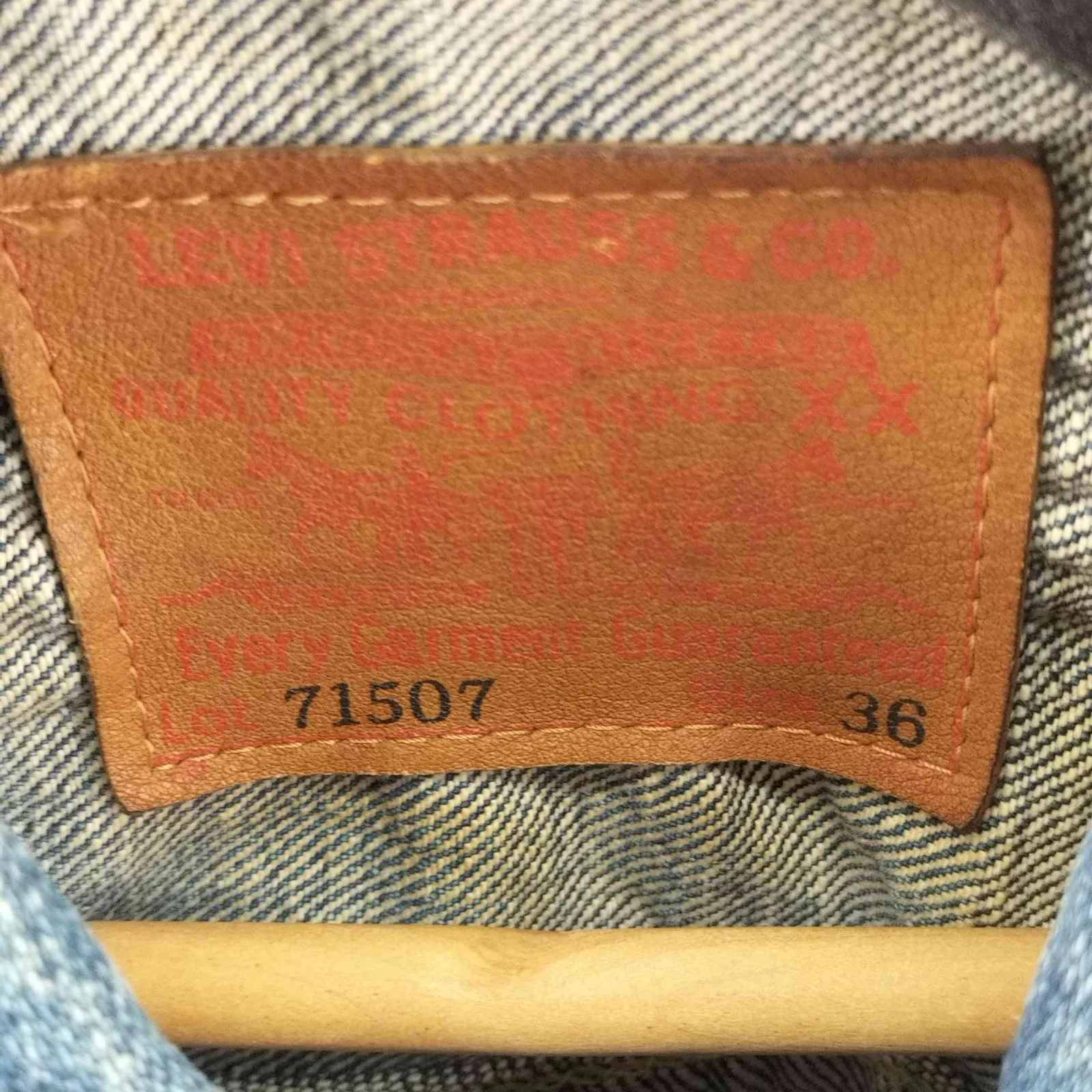 リーバイス Levis 71507 93年製 ボタン裏 J02 2nd セカンド デニム