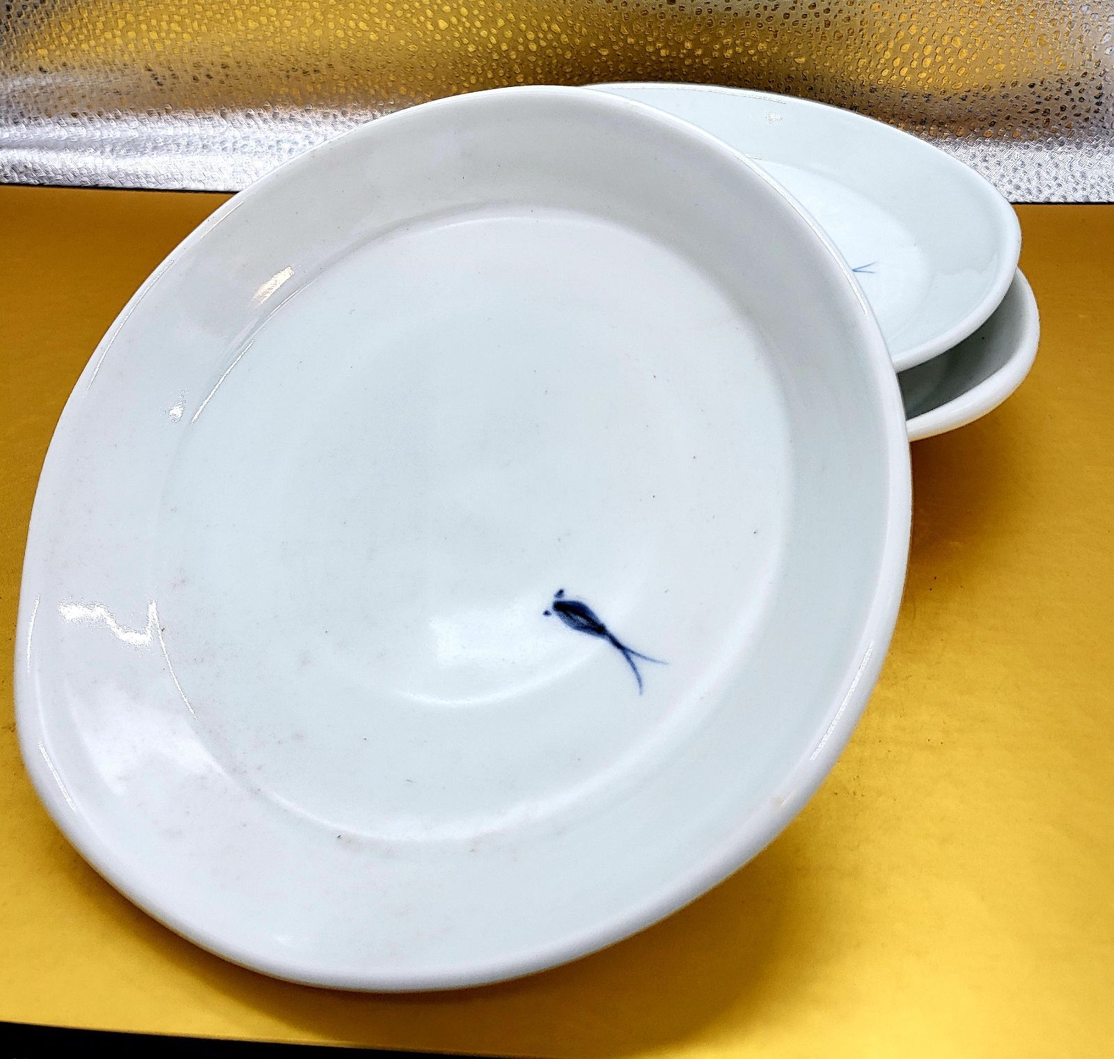 有田焼 李荘窯 染付 4.5寸皿 絵柄違い4枚セット 有田焼 福泉窯 華やか