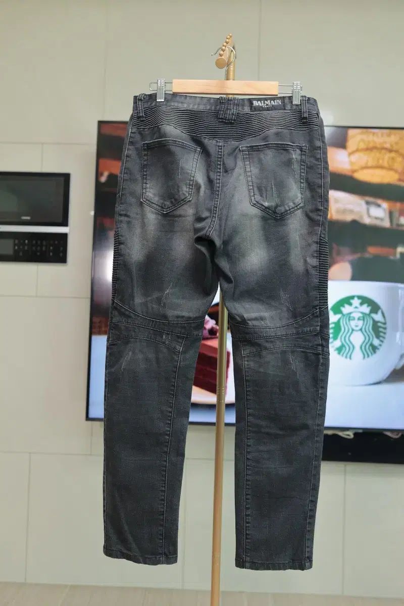BALMAIN(バルマン) バイカーデニム ストレッチ デニム パンツ 32