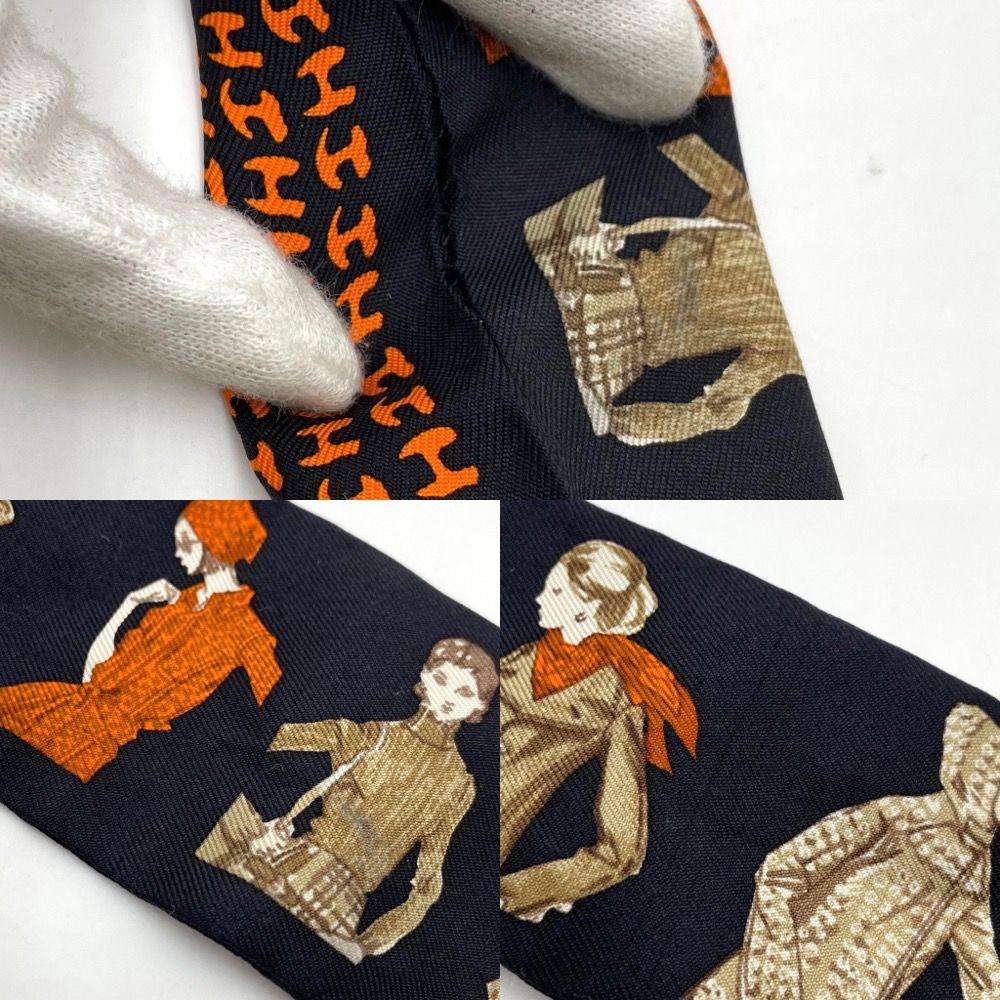 HERMES エルメス ツイリー H柄　総柄　レディース エルメス スカーフ レディース Twilly ツイリー H柄 総柄