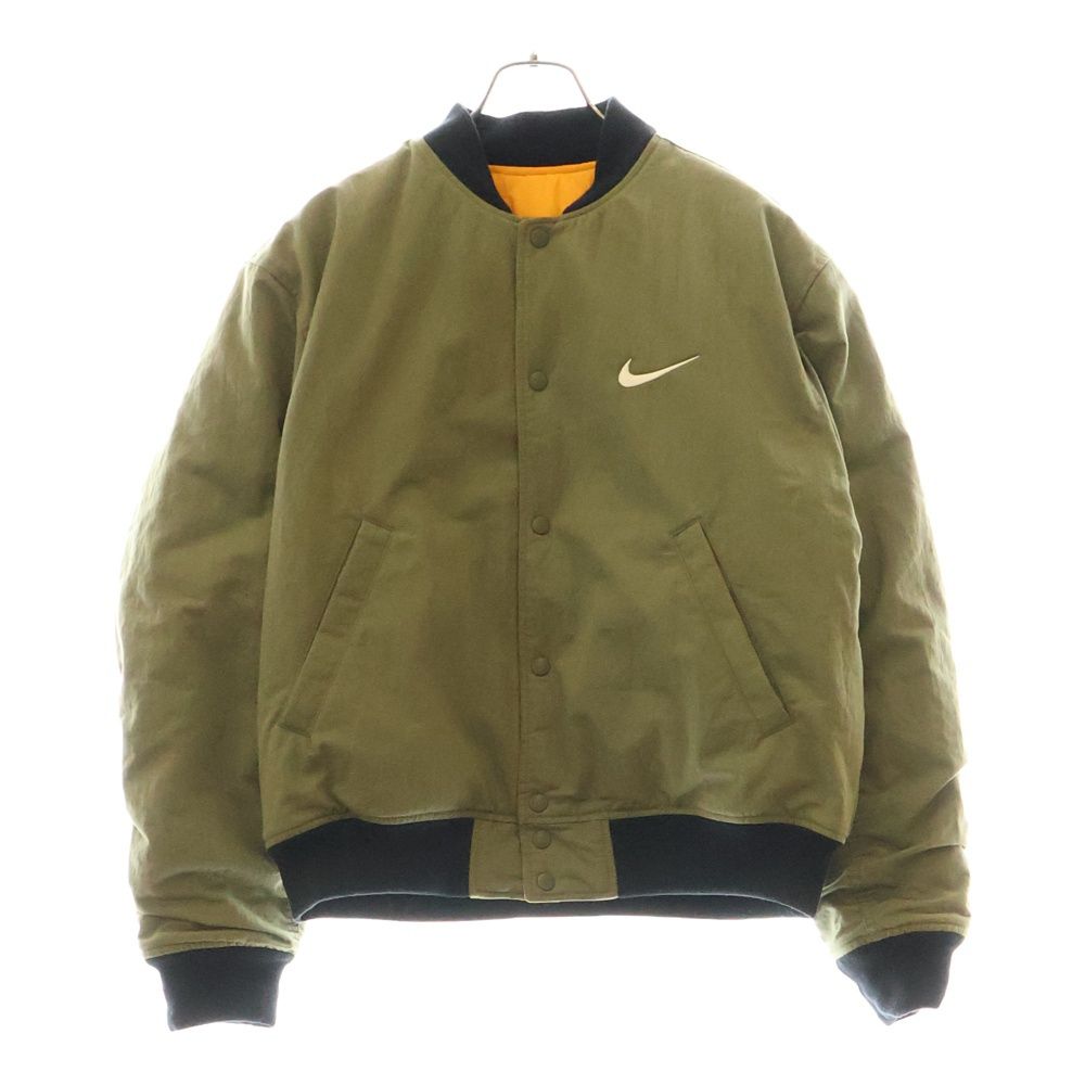 NIKE ナイキ ×STUSSY REVERSIBLE VARSITY JACKET ステューシー リバーシブル ヴァーシティジャケット カーキ FJ9153-222
