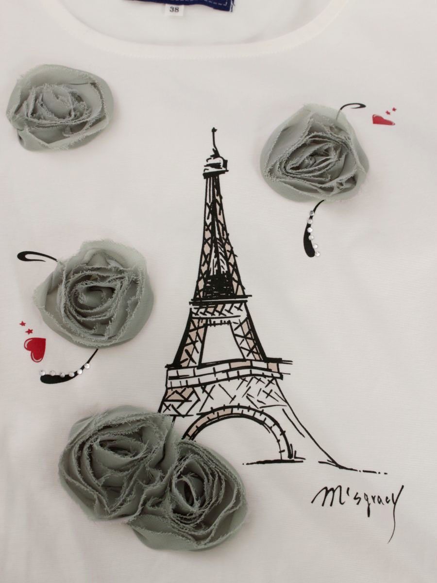 エムズグレイシー　カットソー　Tシャツ　エッフェル塔　チュニック エムズグレイシー カットソー Tシャツ エッフェル塔 チュニック 【公式