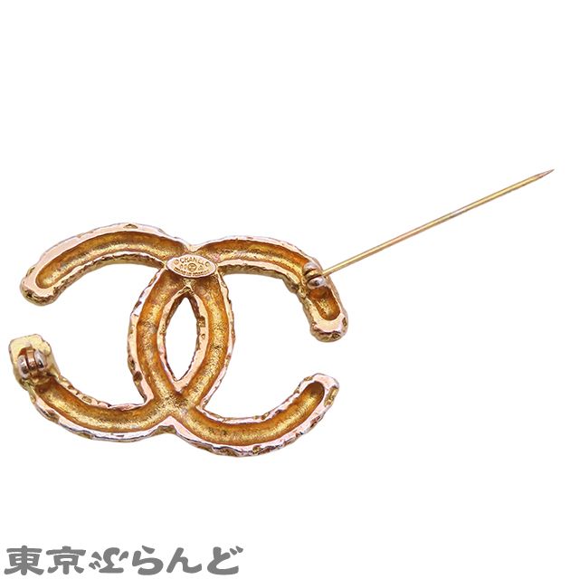 シャネル CHANEL ココマーク 溶岩 ブローチ 93A ゴールド メタル