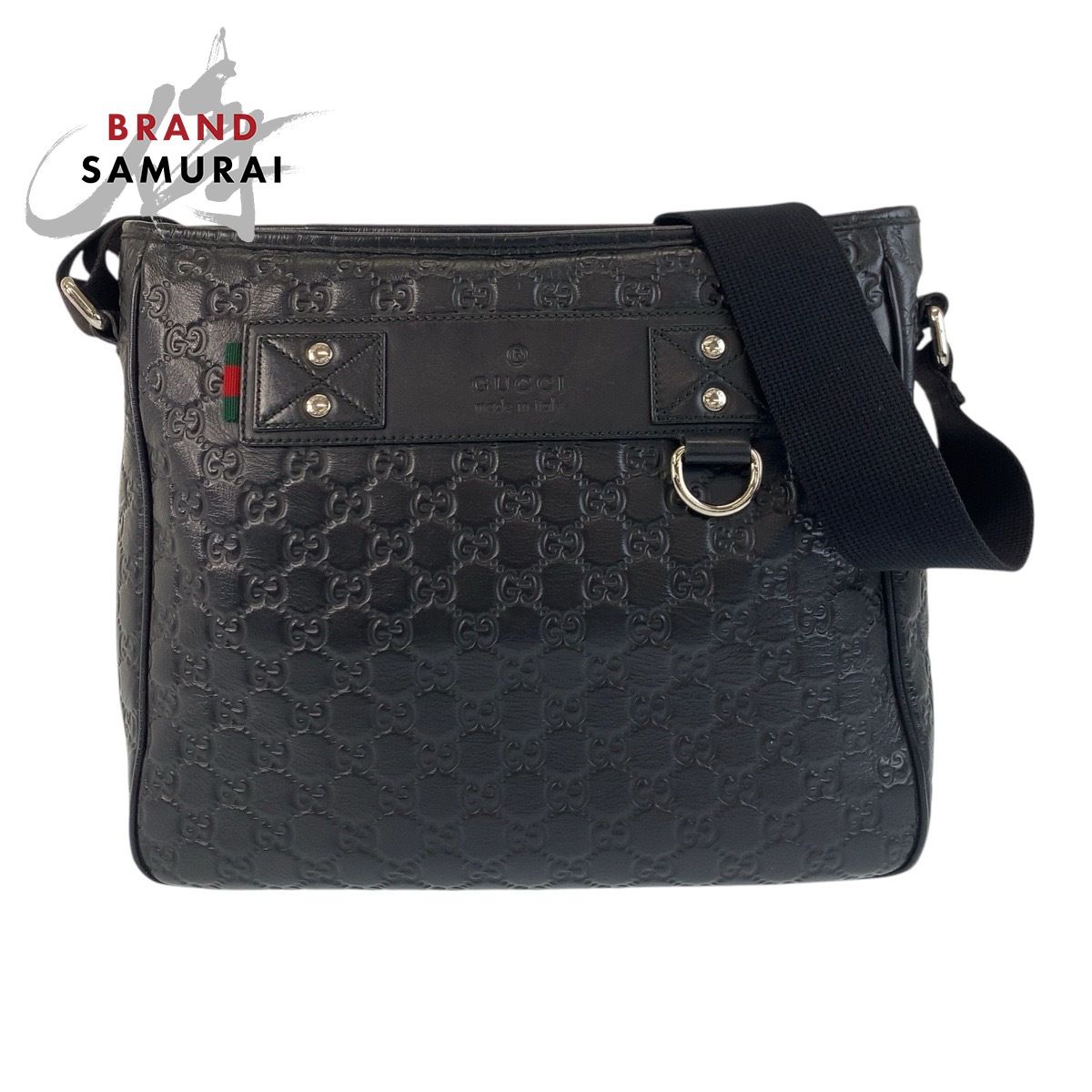 GUCCI グッチ シェリーライン グッチシマ ブラック 黒 シルバー金具 322080 ショルダーバッグ メッセンジャーバッグ メンズ 502196