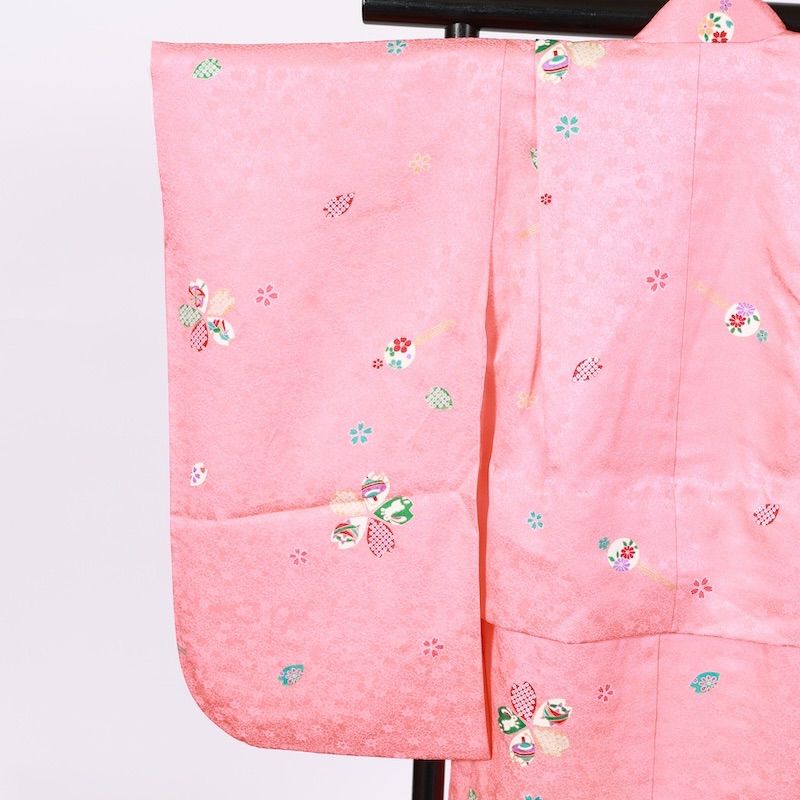 女児三身　ピンク　ブルー　紫　赤　ゴールド　うさぎ　花　染め疋田　TT23
