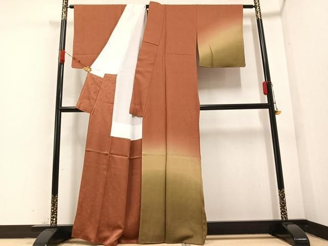 平和屋着物 訪問着 江戸小紋 鮫小紋柄 暈し染め 正絹 AABB1506ph