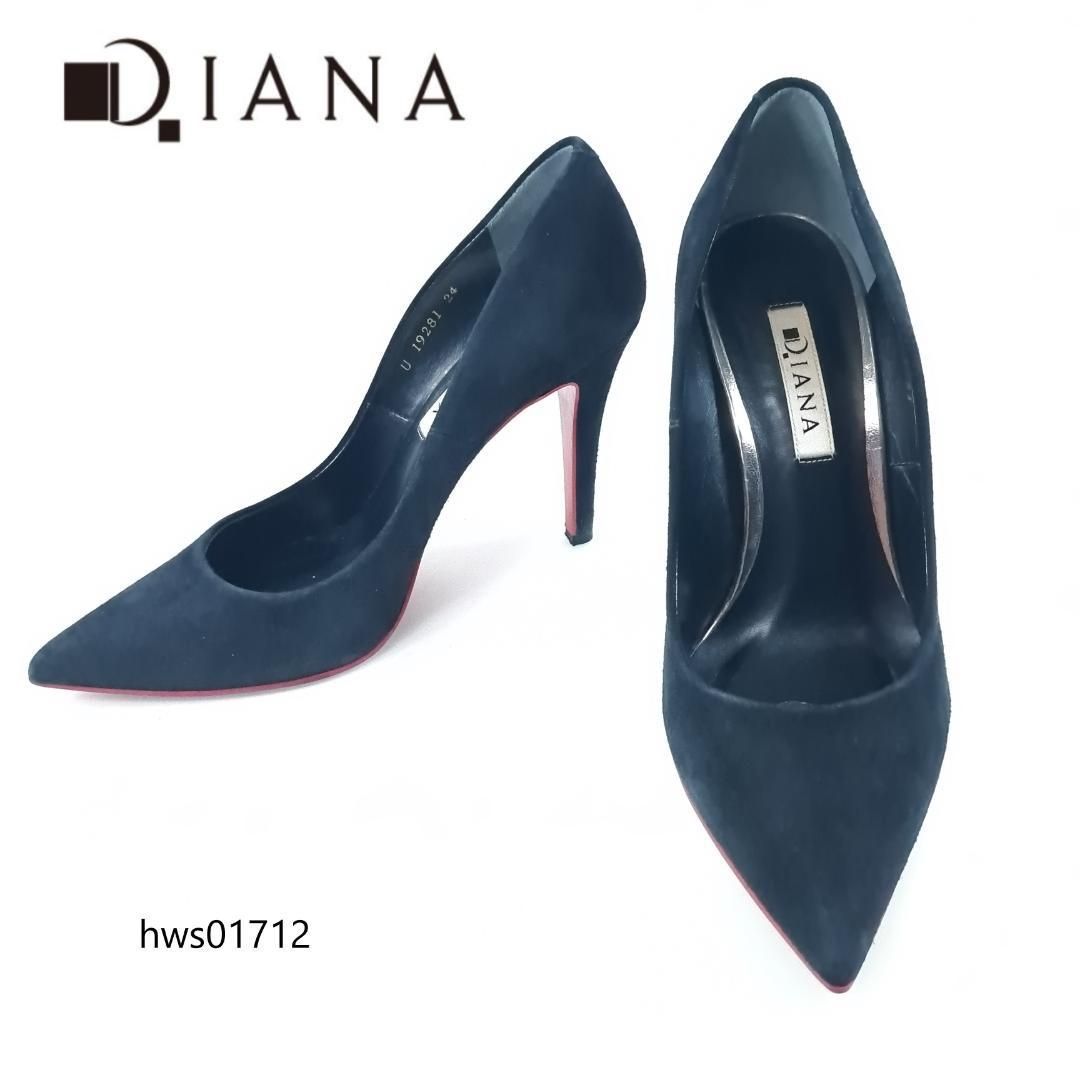 DIANA パンプス レッドソール ポインテッドトゥ スエード 24cm