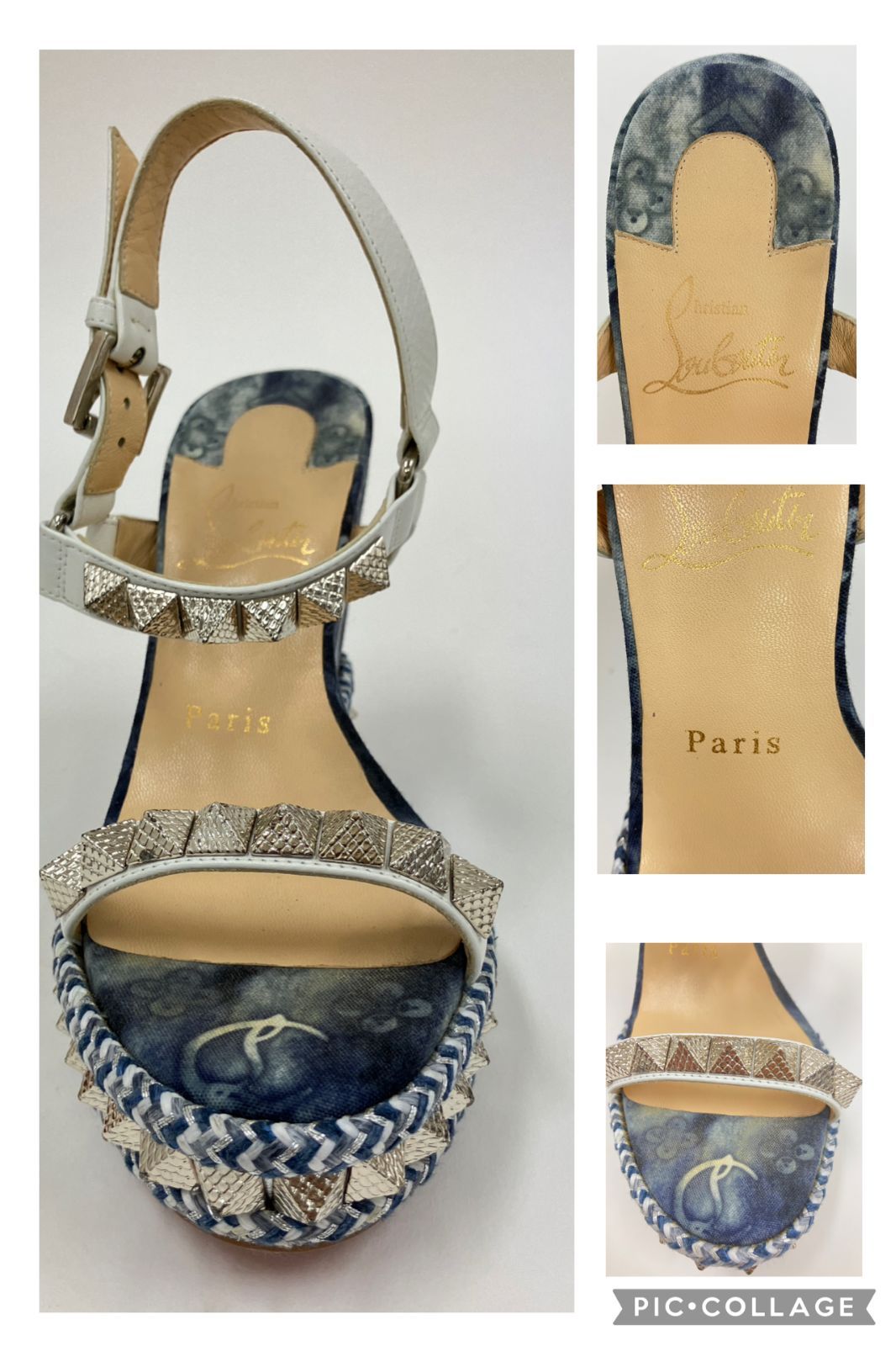 ルブタンpyraclou denim サンダル　36 ルブタンpyraclou denim サンダル 36（Christian Louboutin