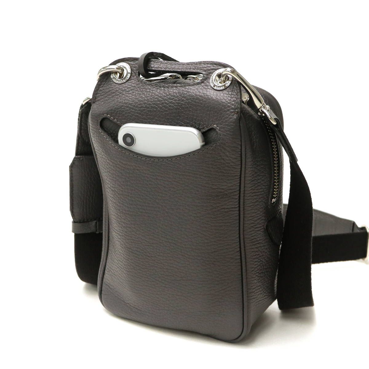 HMAEN アエナ スクエア ショルダー サコッシュ スナグル ホワイト 本革