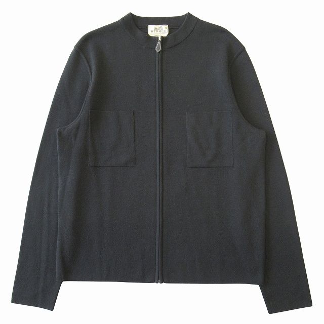 極美品 エルメス HERMES カシミヤ ウール ニット ジップアップ 