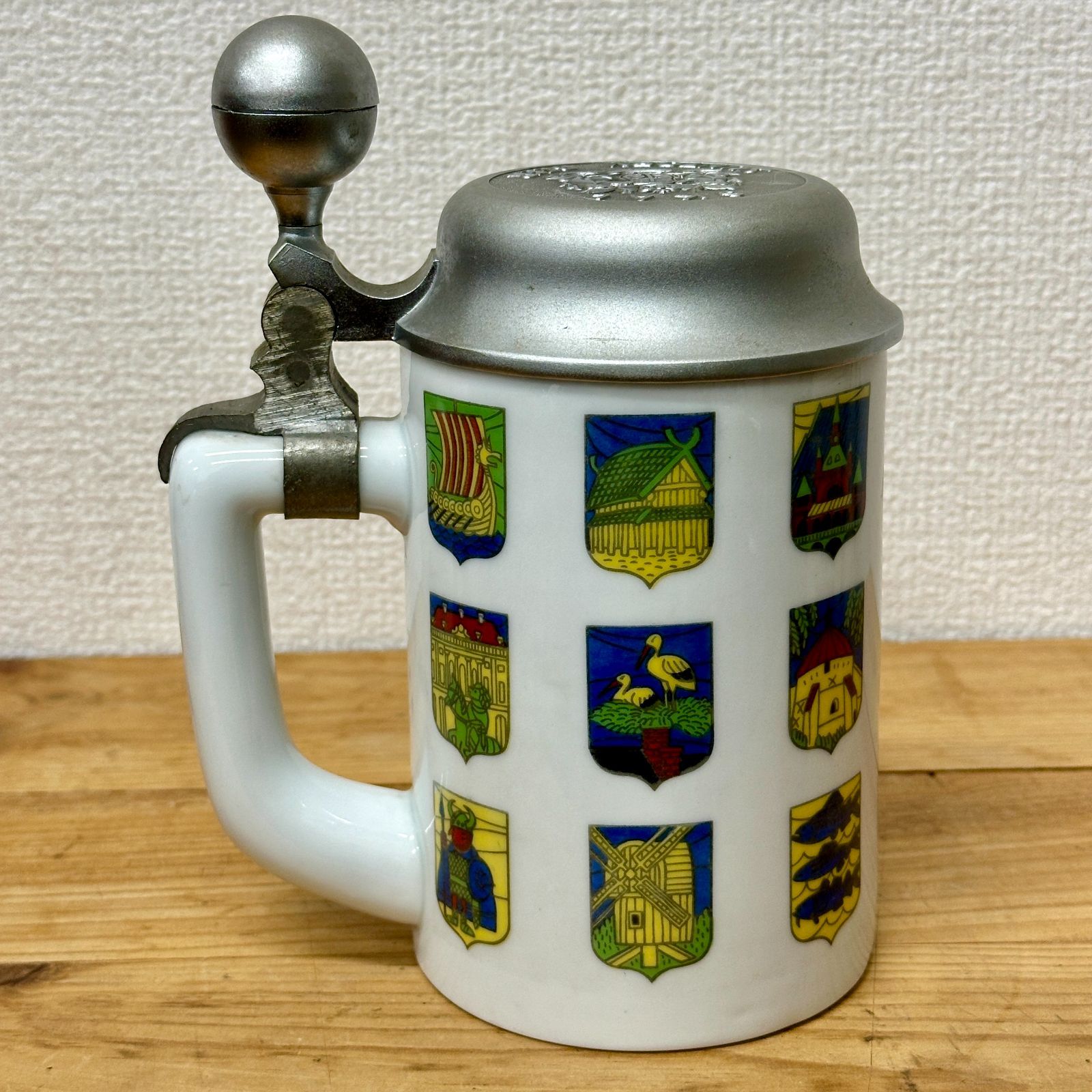 柳原良平「SKAL SUNTORY BEER 」深川製／蓋つきビアジョッキ