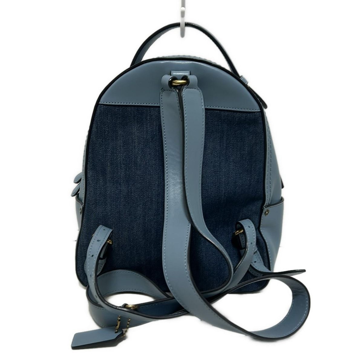 【美品】コーチ リュック バッグパック レザー バイカラー ロゴ 巾着 ネイビー COACH - COACH コーチ バッグパック リュック オールレザー バイ