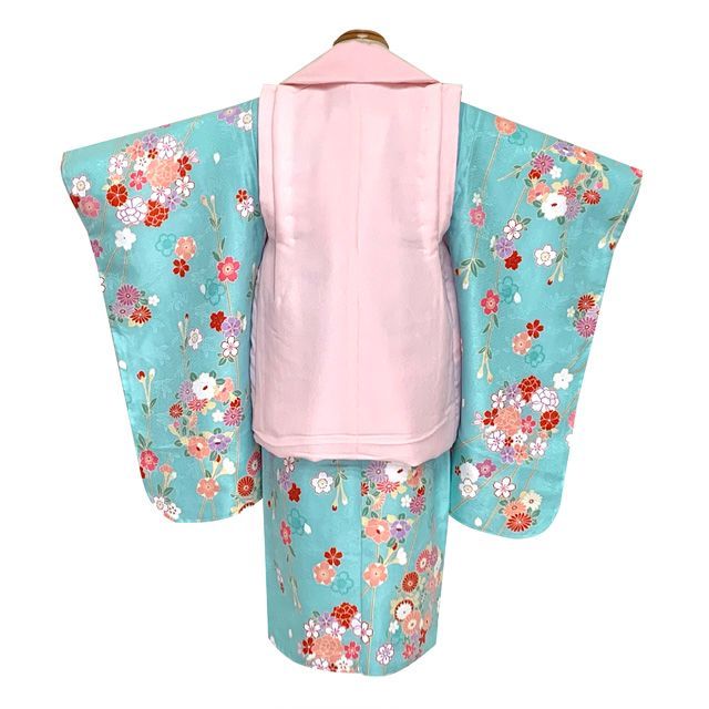 七五三 7歳 女の子 セット 正絹 昭和レトロ 金駒刺繍 牡丹 0706 七五三