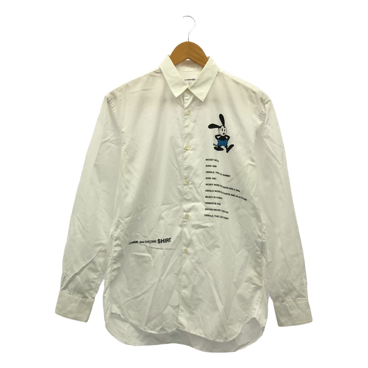 COMME des GARCONS SHIRT / コムデギャルソンシャツ | OSWALD / オズワルド・ザ・ラッキー・ラビット ロゴ プリント シャツ | S | ホワイト | メンズ
