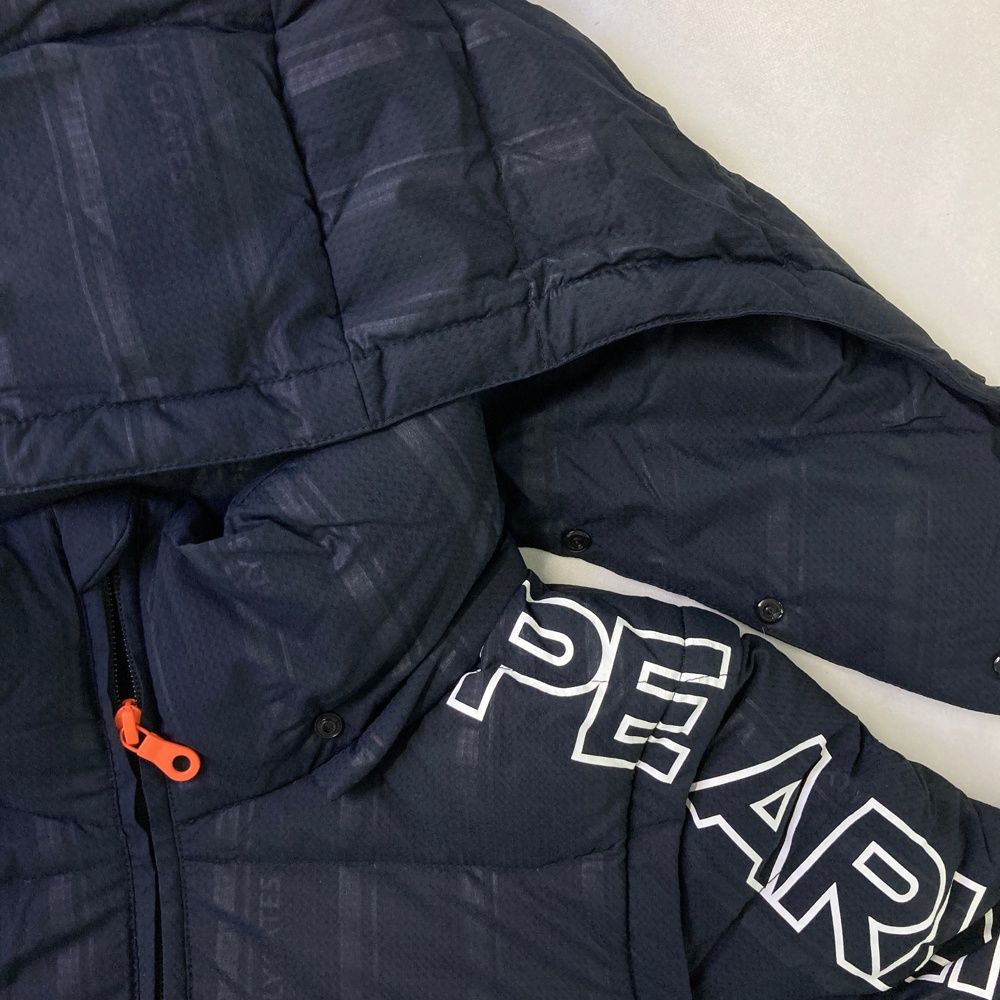 サイズ：4 PEARLY GATES パーリーゲイツ 2024年 2way ダウンジャケット ストライプ柄 ネイビー系 [240101498772] ゴルフウェア メンズ ストスト