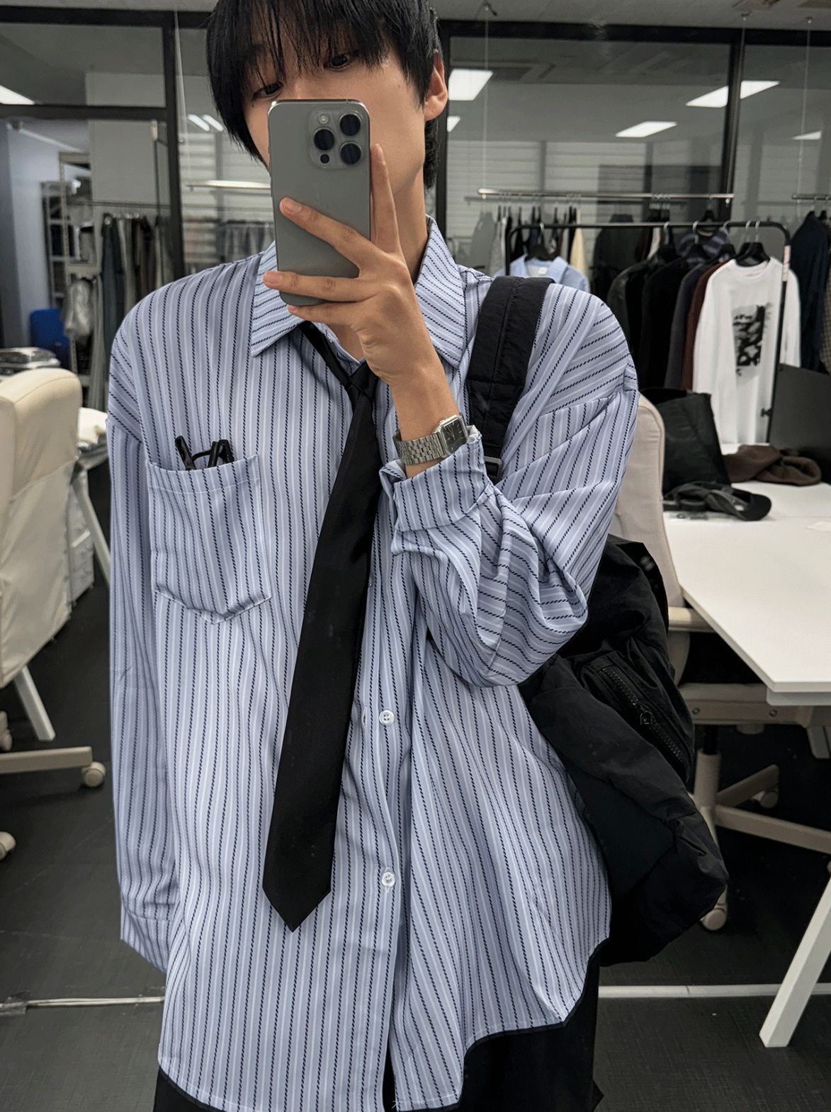 [COSYHARU公式]  Loose Fit Striped Shirt 関税・送料込み ルーズフィットストライプシャツ - COSYHARU | 60% - アジア
