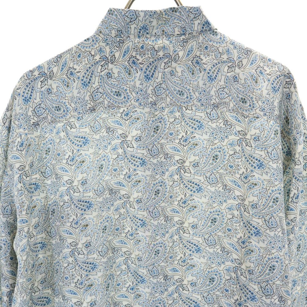 シルククラブ ペイズリー柄 長袖 シャツ L ブルー系 SILK CLUB メンズ